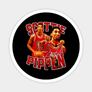 Scottie Pippen Basketball Legend Signature Vintage Retro 80s 90s Bootleg Rap Style Magnet